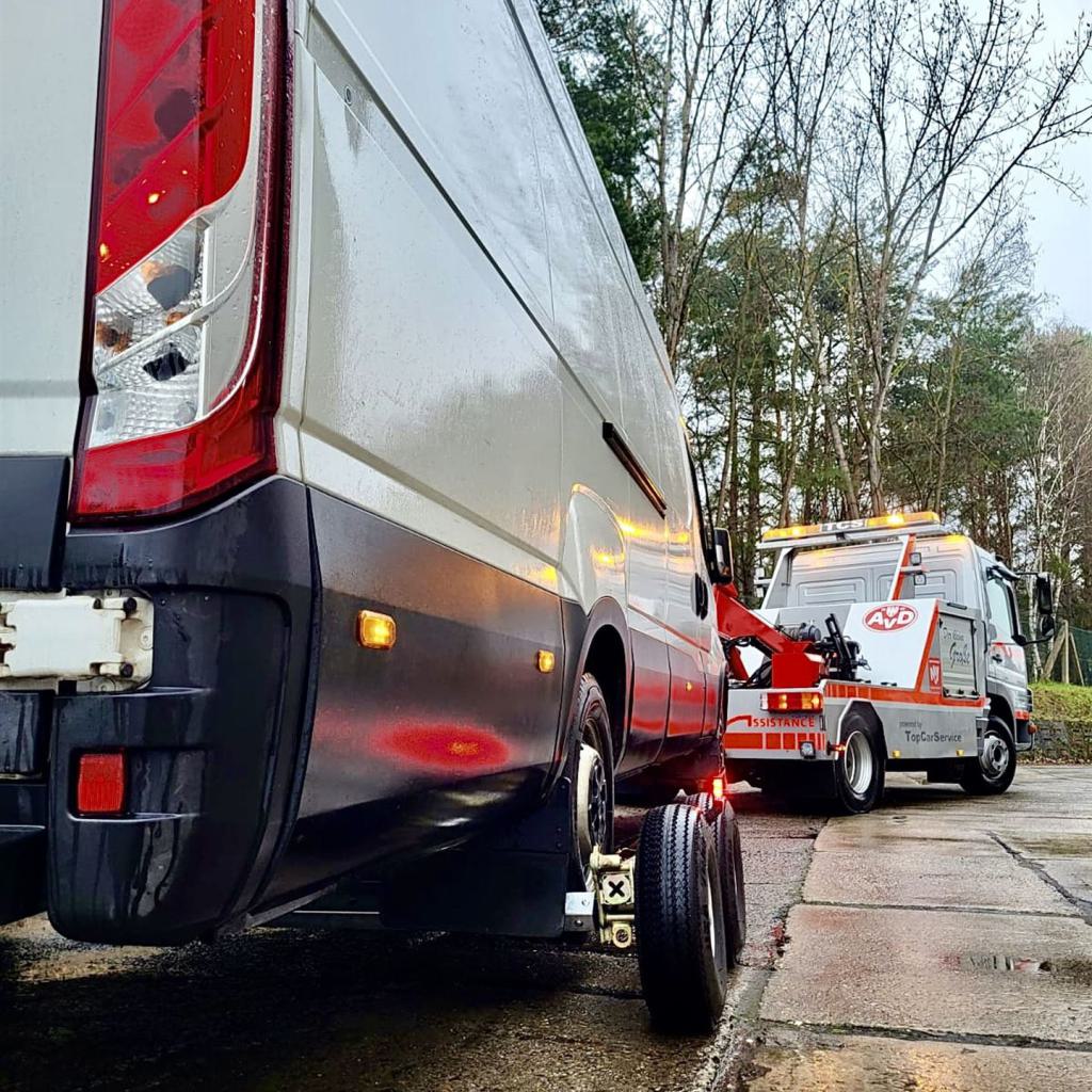 Transporter auf Trailer